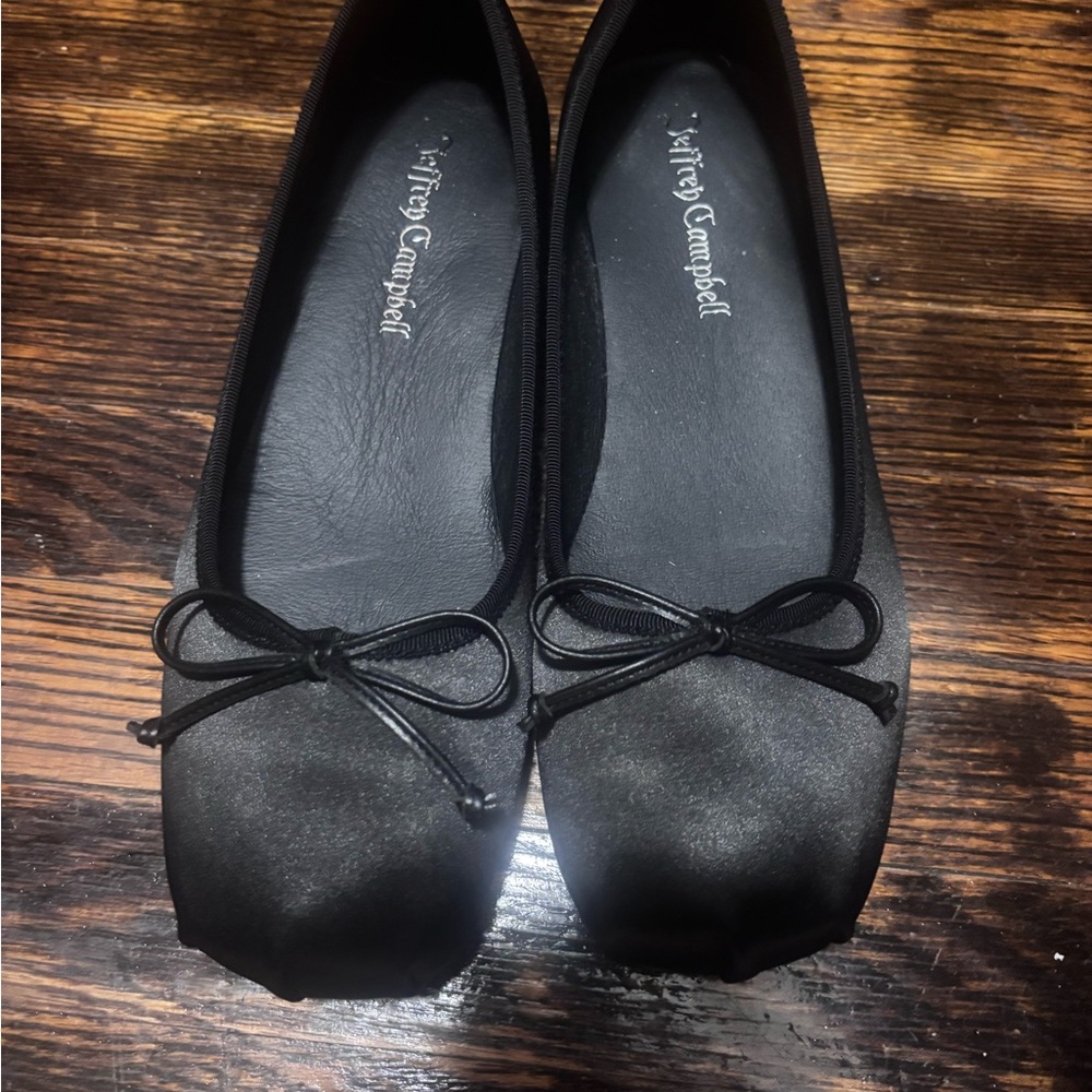 Jeffrey Campbell Satin Black Loafers